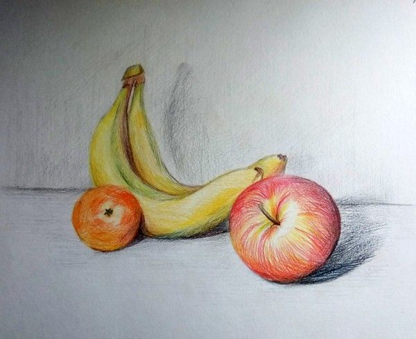 Меркуль Марианна 14 лет<br />"Бананы и яблоки" цв. карандаши